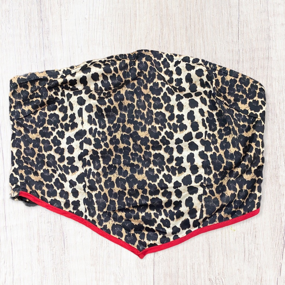 Superdown leopard print scarf crop top